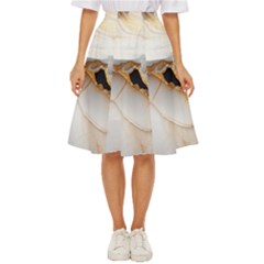 Marble Stone Abstract Gold White Classic Short Skirt by Ravend