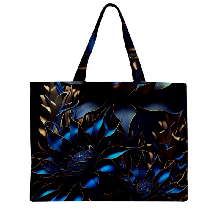 Flower Metal Flowers Sculpture Zipper Mini Tote Bag