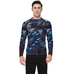 Flower Metal Flowers Sculpture Men s Long Sleeve Rash Guard by Ravend