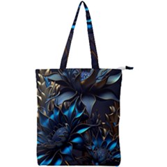 Flower Metal Flowers Sculpture Double Zip Up Tote Bag by Ravend