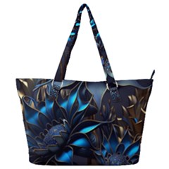 Flower Metal Flowers Sculpture Full Print Shoulder Bag by Ravend