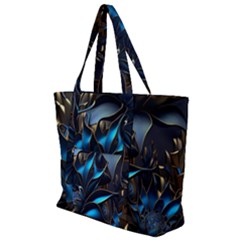 Flower Metal Flowers Sculpture Zip Up Canvas Bag by Ravend