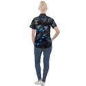 Flower Metal Flowers Sculpture Women s Short Sleeve Pocket Shirt View2