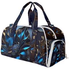 Flower Metal Flowers Sculpture Burner Gym Duffel Bag by Ravend