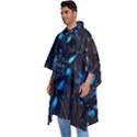 Flower Metal Flowers Sculpture Men s Hooded Rain Ponchos View2