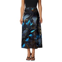 Flower Metal Flowers Sculpture Classic Midi Chiffon Skirt