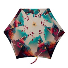 Asia Japan Pagoda Colorful Vintage Mini Folding Umbrellas by Ravend