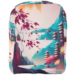 Asia Japan Pagoda Colorful Vintage Full Print Backpack by Ravend