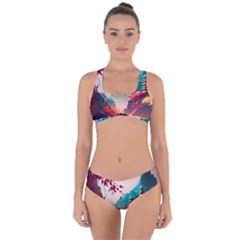 Asia Japan Pagoda Colorful Vintage Criss Cross Bikini Set by Ravend