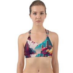 Asia Japan Pagoda Colorful Vintage Back Web Sports Bra by Ravend