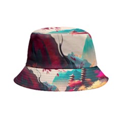 Asia Japan Pagoda Colorful Vintage Inside Out Bucket Hat by Ravend