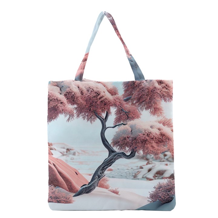 Color Snow Mountain Pretty Grocery Tote Bag