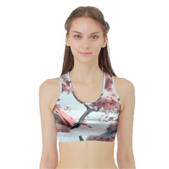 Color Snow Mountain Pretty Sports Bra With Border by Ravend