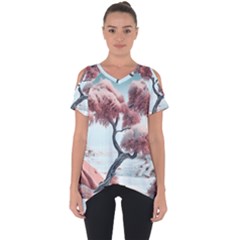 Color Snow Mountain Pretty Cut Out Side Drop Tee by Ravend