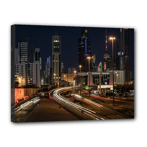 Skyscrapers Buildings Skyline Canvas 16  X 12  (stretched)