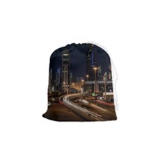 Skyscrapers Buildings Skyline Drawstring Pouch (small) by Ravend