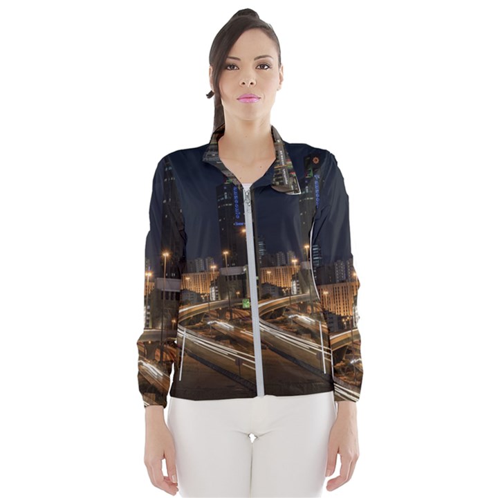 Skyscrapers Buildings Skyline Women s Windbreaker