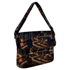 Skyscrapers Buildings Skyline Buckle Messenger Bag by Ravend