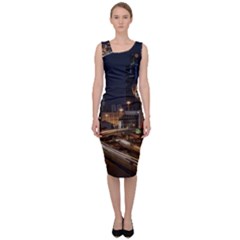 Skyscrapers Buildings Skyline Sleeveless Pencil Dress by Ravend