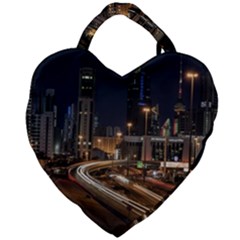 Skyscrapers Buildings Skyline Giant Heart Shaped Tote by Ravend