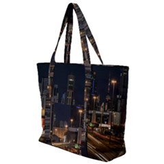 Skyscrapers Buildings Skyline Zip Up Canvas Bag by Ravend