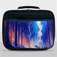 Winter Snow Mountain Fire Flame Lunch Bag by Ravend