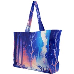 Winter Snow Mountain Fire Flame Simple Shoulder Bag