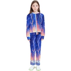 Winter Snow Mountain Fire Flame Kids  Tracksuit by Ravend