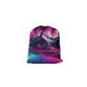 Ai Generated Mountain Ocean Lava Drawstring Pouch (XS) View2