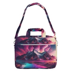 Ai Generated Mountain Ocean Lava Macbook Pro 16  Shoulder Laptop Bag by Ravend