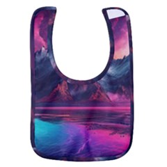 Ai Generated Mountain Ocean Lava Baby Bib by Ravend