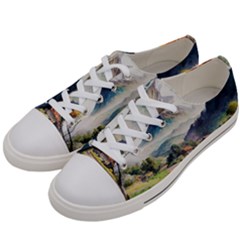 Countryside Trees Grass Mountain Men s Low Top Canvas Sneakers by Ravend