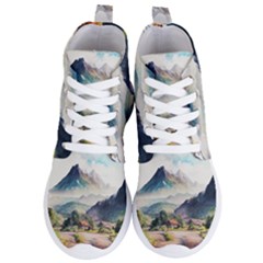 Countryside Trees Grass Mountain Women s Lightweight High Top Sneakers by Ravend