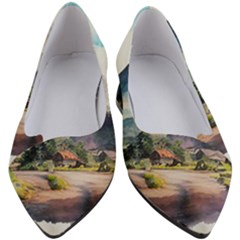 Countryside Trees Grass Mountain Women s Block Heels  by Ravend