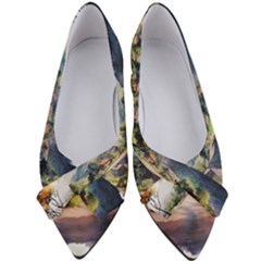 Countryside Trees Grass Mountain Women s Bow Heels by Ravend