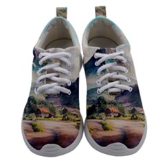 Countryside Trees Grass Mountain Women Athletic Shoes by Ravend