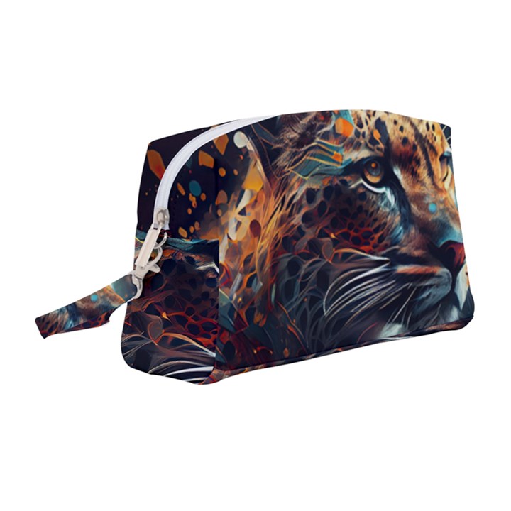 Leopard Feline Artwork Art Fantasy Wristlet Pouch Bag (Medium)