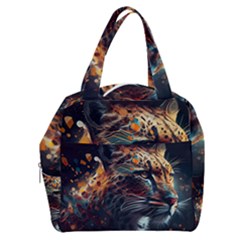 Leopard Feline Artwork Art Fantasy Boxy Hand Bag by Ravend