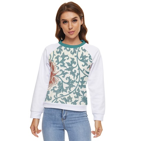 Scan0010 Psd Sacn006 Atrap Verde Azulado Women s Long Sleeve Raglan Tee by womanwearchineseart