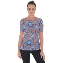 Flower Shoulder Cut Out Short Sleeve Top by zappwaits