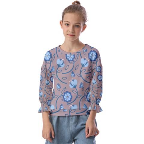 Flower Kids  Cuff Sleeve Top by zappwaits