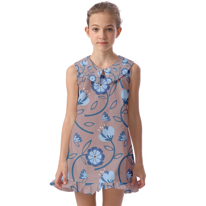 Flower Kids  Pilgrim Collar Ruffle Hem Dress