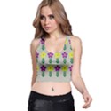 Pattern Flowers Art Creativity Racer Back Crop Top View1