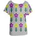 Pattern Flowers Art Creativity Women s Oversized Tee View1