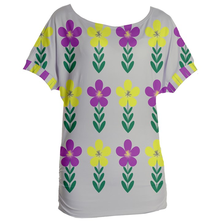 Pattern Flowers Art Creativity Women s Oversized Tee