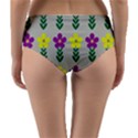 Pattern Flowers Art Creativity Reversible Mid-Waist Bikini Bottoms View2