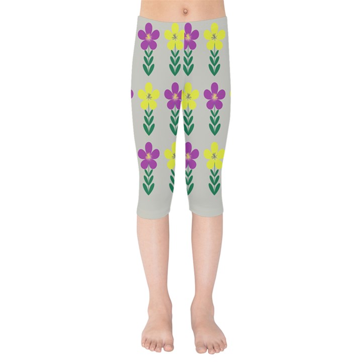 Pattern Flowers Art Creativity Kids  Capri Leggings 