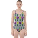 Pattern Flowers Art Creativity Cut Out Top Tankini Set View1