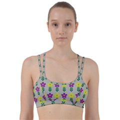 Pattern Flowers Art Creativity Line Them Up Sports Bra by Uceng