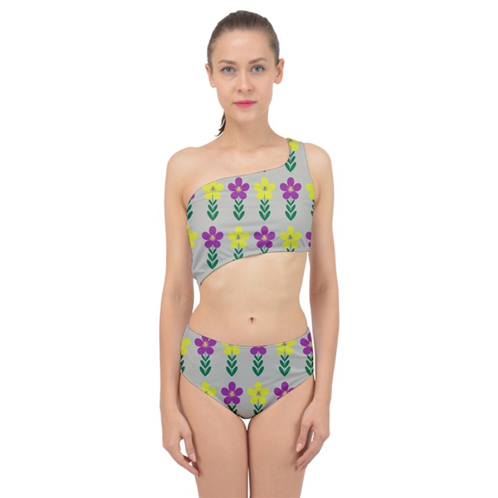 Pattern Flowers Art Creativity Spliced Up Two Piece Swimsuit